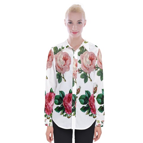 Roses-white Womens Long Sleeve Shirt by nateshop