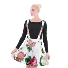 Roses-white Suspender Skater Skirt by nateshop