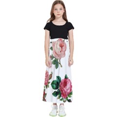 Roses-white Kids  Flared Maxi Skirt by nateshop