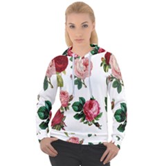 Roses-white Women s Overhead Hoodie