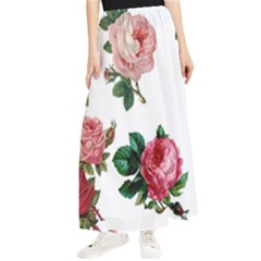 Roses-white Maxi Chiffon Skirt by nateshop