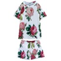 Roses-white Kids  Swim T-Shirt and Shorts Set View1