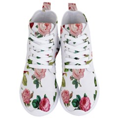 Roses-white Women s Lightweight High Top Sneakers by nateshop