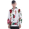 Roses-white Men s Front Pocket Pullover Windbreaker View1