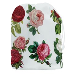 Roses-white Drawstring Pouch (3xl) by nateshop