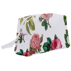 Roses-white Wristlet Pouch Bag (large) by nateshop