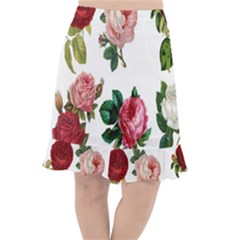 Roses-white Fishtail Chiffon Skirt by nateshop