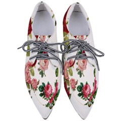 Roses-white Pointed Oxford Shoes by nateshop