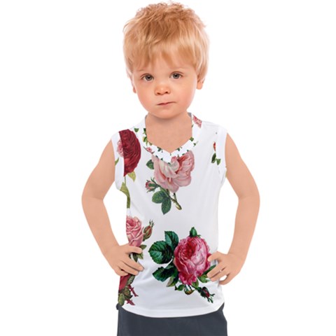 Roses-white Kids  Sport Tank Top by nateshop