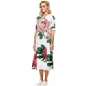 Roses-white Bow Sleeve Chiffon Midi Dress View2