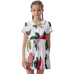 Roses-white Kids  Asymmetric Collar Dress by nateshop