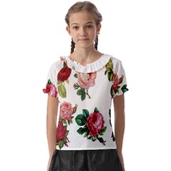 Roses-white Kids  Frill Chiffon Blouse by nateshop