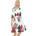 Roses-white Classy Knee Length Dress View2