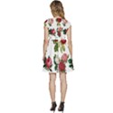 Roses-white Cap Sleeve High Waist Dress View4