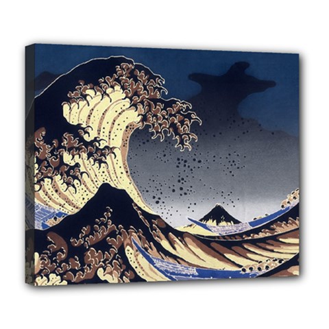 The Great Wave Off Kanagawa Japan Japanese Waves Deluxe Canvas 24  X 20  (stretched) by pakminggu