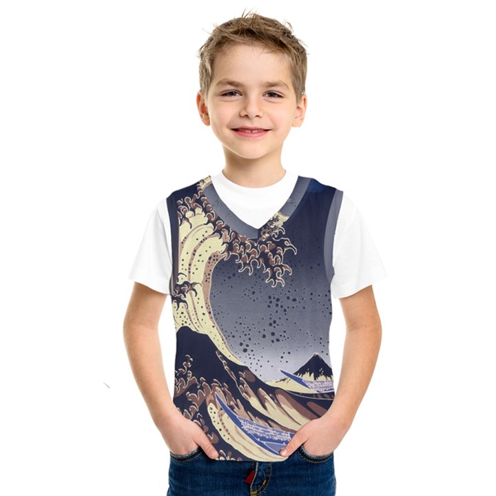 The Great Wave Off Kanagawa Japan Japanese Waves Kids  Basketball Tank Top