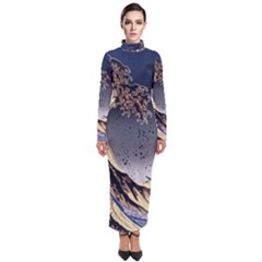 The Great Wave Off Kanagawa Japan Japanese Waves Turtleneck Maxi Dress by pakminggu