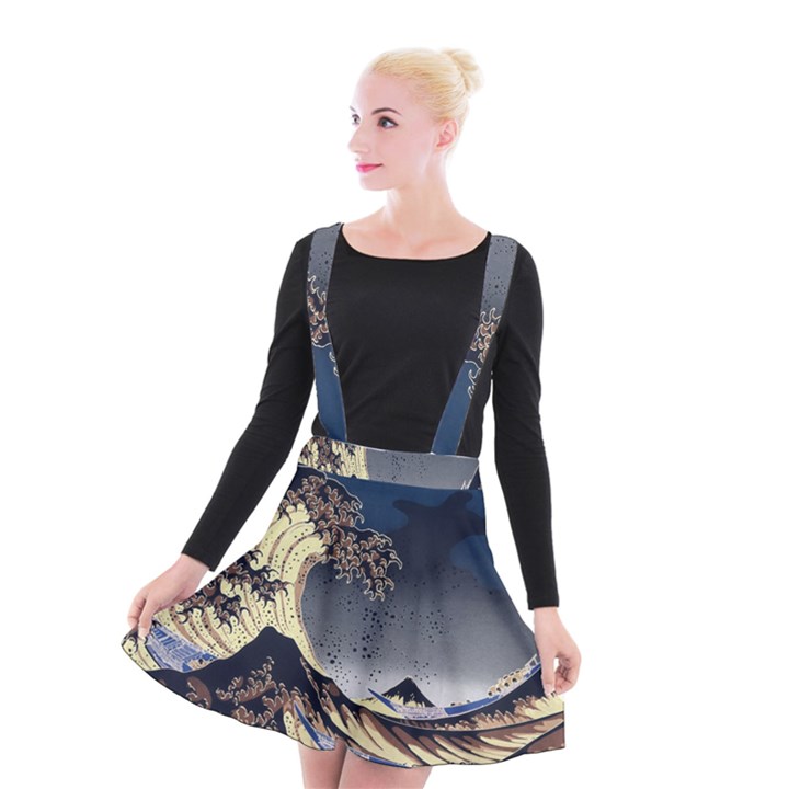 The Great Wave Off Kanagawa Japan Japanese Waves Suspender Skater Skirt