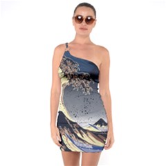 The Great Wave Off Kanagawa Japan Japanese Waves One Shoulder Ring Trim Bodycon Dress by pakminggu