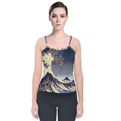 The Great Wave Off Kanagawa Japan Japanese Waves Velvet Spaghetti Strap Top by pakminggu