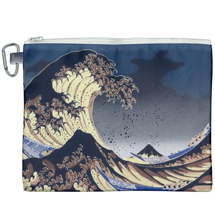 The Great Wave Off Kanagawa Japan Japanese Waves Canvas Cosmetic Bag (XXXL)