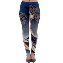 The Great Wave Off Kanagawa Japan Japanese Waves Lightweight Velour Leggings by pakminggu