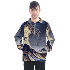 The Great Wave Off Kanagawa Japan Japanese Waves Men s Half Zip Pullover by pakminggu