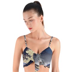 The Great Wave Off Kanagawa Japan Japanese Waves Woven Tie Front Bralet by pakminggu