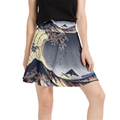 The Great Wave Off Kanagawa Japan Japanese Waves Waistband Skirt by pakminggu