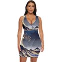 The Great Wave Off Kanagawa Japan Japanese Waves Draped Bodycon Dress View1