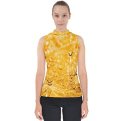 Water-gold Mock Neck Shell Top by nateshop