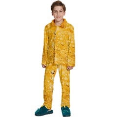 Water-gold Kids  Long Sleeve Velvet Pajamas Set by nateshop