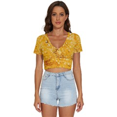 Water-gold V-neck Crop Top