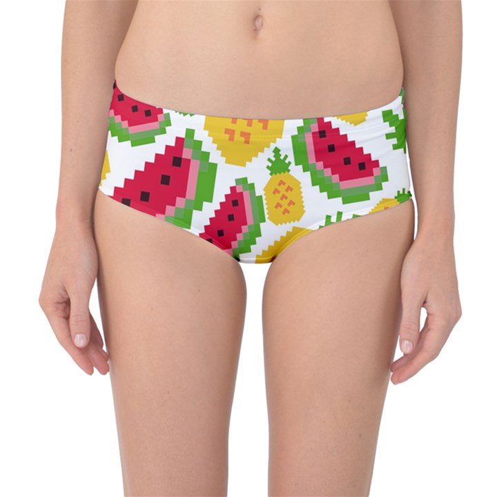 Watermelon -12 Mid-Waist Bikini Bottoms