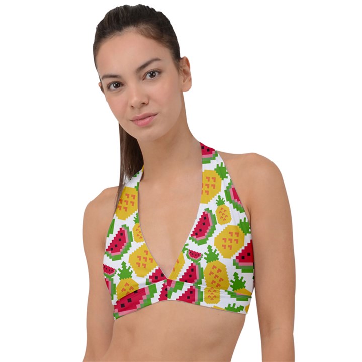 Watermelon -12 Halter Plunge Bikini Top