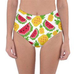 Watermelon -12 Reversible High-waist Bikini Bottoms by nateshop