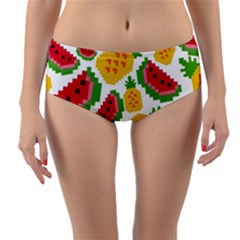 Watermelon -12 Reversible Mid-waist Bikini Bottoms by nateshop