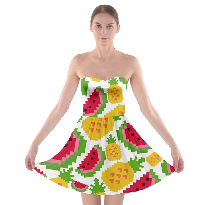 Watermelon -12 Strapless Bra Top Dress