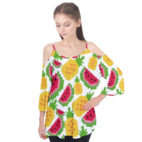 Watermelon -12 Flutter Sleeve T-shirt  by nateshop