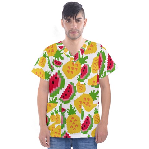 Watermelon -12 Men s V-neck Scrub Top by nateshop