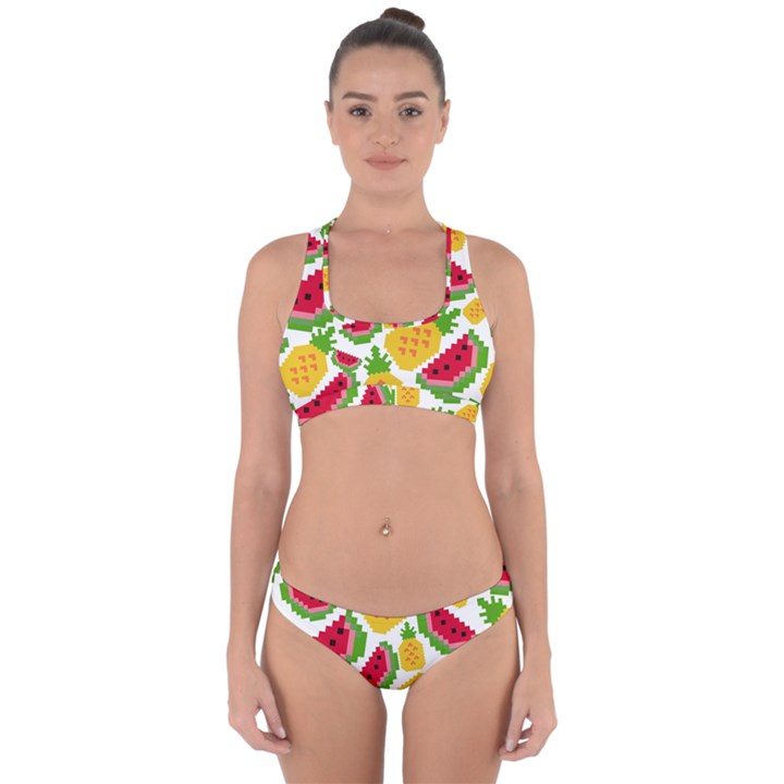 Watermelon -12 Cross Back Hipster Bikini Set