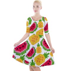 Watermelon -12 Quarter Sleeve A-line Dress by nateshop