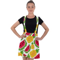 Watermelon -12 Velvet Suspender Skater Skirt by nateshop