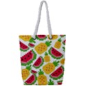 Watermelon -12 Full Print Rope Handle Tote (Small) View1