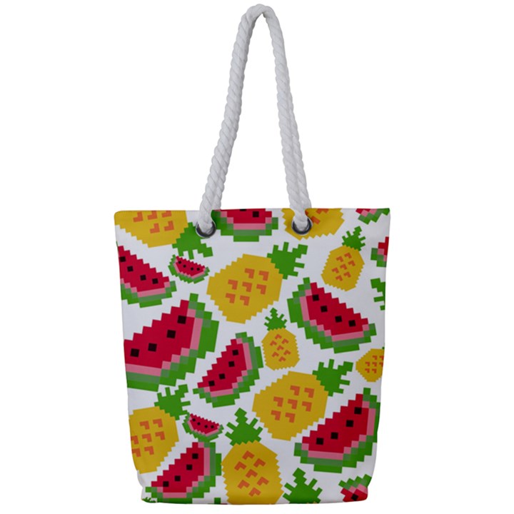 Watermelon -12 Full Print Rope Handle Tote (Small)