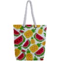 Watermelon -12 Full Print Rope Handle Tote (Small) View2