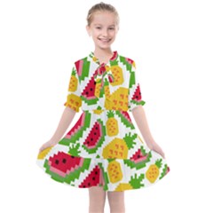 Watermelon -12 Kids  All Frills Chiffon Dress by nateshop