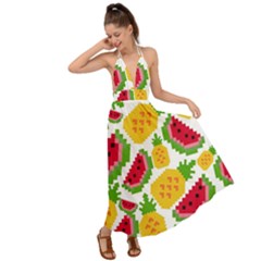 Watermelon -12 Backless Maxi Beach Dress by nateshop