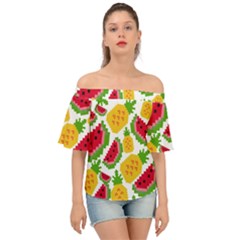 Watermelon -12 Off Shoulder Short Sleeve Top by nateshop