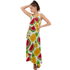 Watermelon -12 V-neck Chiffon Maxi Dress by nateshop